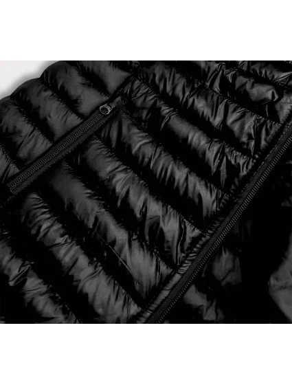 Krátká černá dámská prošívaná vesta model 17199567 - J.STYLE