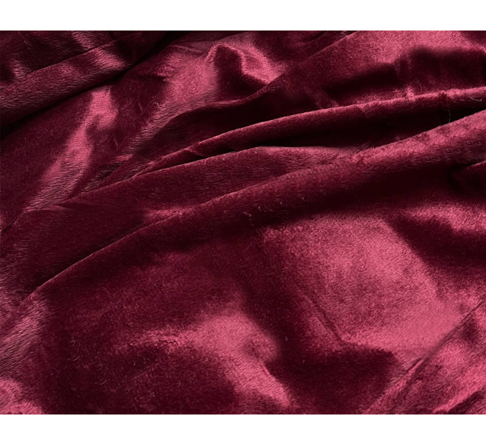 Dámská péřová zimní bunda ve vínové bordó barvě (2M-051)