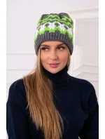 Dámská čepice Laila K283 graphite+green neon Dámská čepice Laila K283 graphite+green neon
