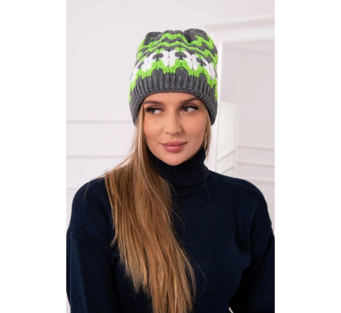Dámská čepice Laila K283 graphite+green neon Dámská čepice Laila K283 graphite+green neon