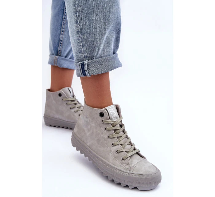 Dámské Tenisky Big Star Vysoké Zateplené Šedé GG274070 Dámské Tenisky Big Star Vysoké Zateplené Šedé GG274070