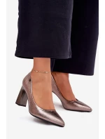 Dámské Lodičky Na Podpatku model 21704935 Grafitové - VINCEZA