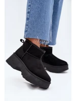 Dámské Nízké Sněhule Na Zasun S Oteplením S Hřejivým Kožíškem Černé Mavelle Dámské Nízké Sněhule Na Zasun S Oteplením S Hřejivým Kožíškem Černé Mavelle