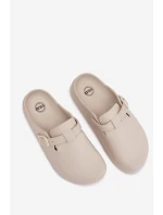 Dámské pěnové pantofle s páskem a sponou béžové Larinie