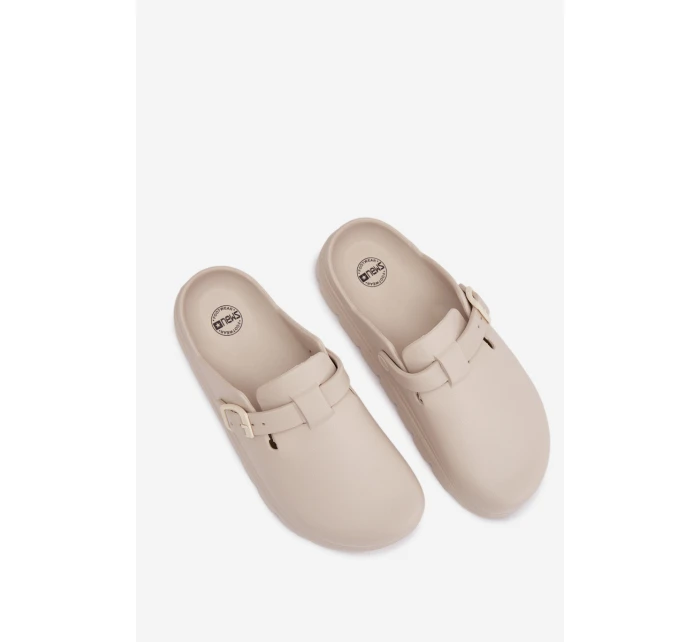 Dámské pěnové pantofle s páskem a sponou béžové Larinie