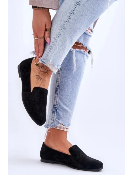 Semišové pohodlné mokasíny Černá Giovana Semišové pohodlné mokasíny Černá Giovana