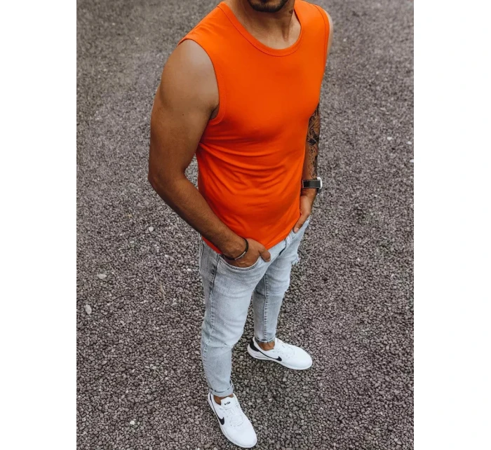Oranžové pánské jednobarevné tílko model 21012015 Dstreet - J.STYLE Oranžové pánské jednobarevné tílko model 21012015 Dstreet - J.STYLE