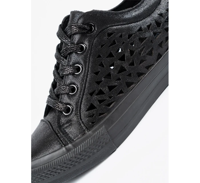 Módní dámské tenisky černé na klínku Módní dámské tenisky černé na klínku