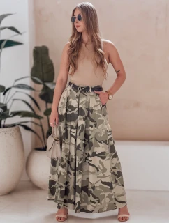 FLOWES světle zelená moro kalhotová sukně s páskem FashionStreet UY2562