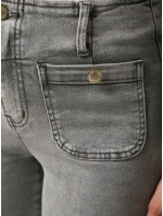 Dámské džíny s vysokým pasem a širokými nohavicemi šedé FashionStreet UY2875 Dámské džíny s vysokým pasem a širokými nohavicemi šedé FashionStreet UY2875