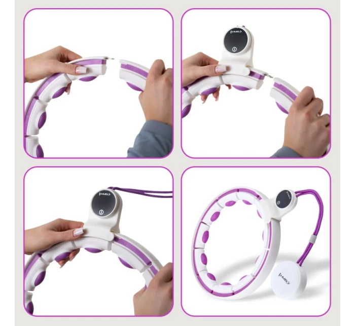 HHM17 HULA HOP BÍLÁ/FIALOVÁ S MAGNETY A ZÁVAŽÍM + POČÍTADLO HMS HHM17 HULA HOP BÍLÁ/FIALOVÁ S MAGNETY A ZÁVAŽÍM + POČÍTADLO HMS