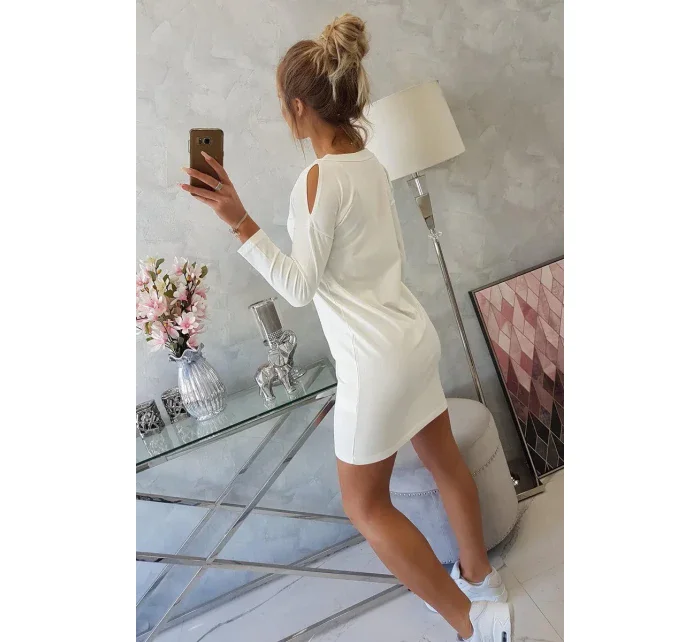 Šaty s potiskem model 18744170 ecru - K-Fashion Šaty s potiskem model 18744170 ecru - K-Fashion