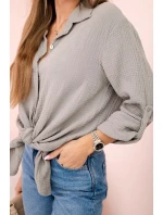 Bavlněná mušelínová košile oversize model 21908591 - K-Fashion