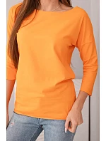 Dámská halenka s lodičkovým výstřihem oranžová