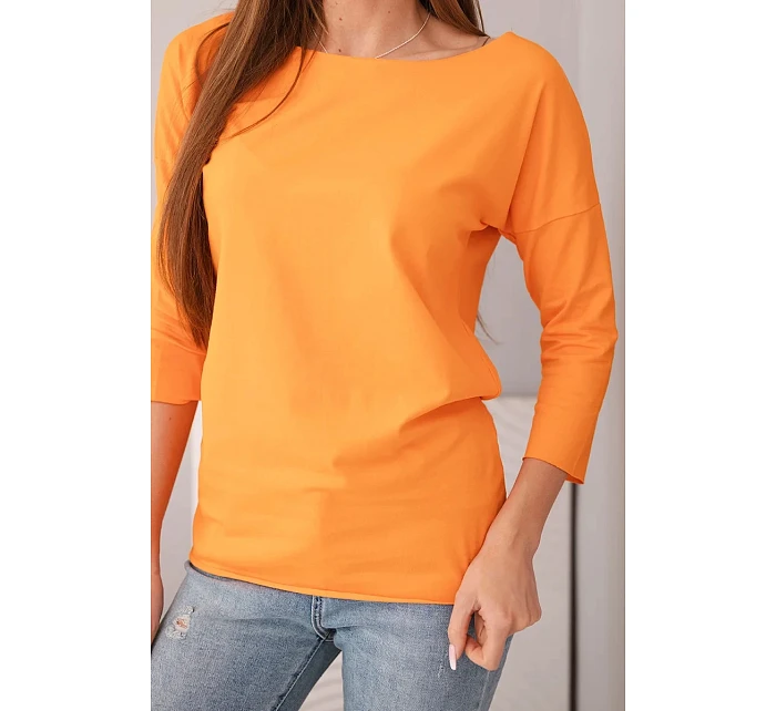 Dámská halenka s lodičkovým výstřihem oranžová