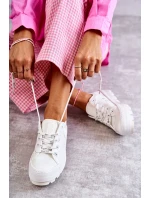 Módní lakované tenisky Big Star KK274045 Bílá Módní lakované tenisky Big Star KK274045 Bílá