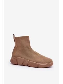 Dámské sportovní boty se ponožkou béžové Zirila