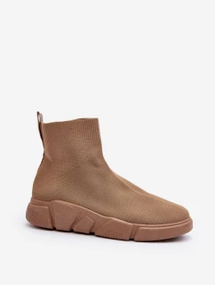 Dámské sportovní boty se ponožkou béžové Zirila