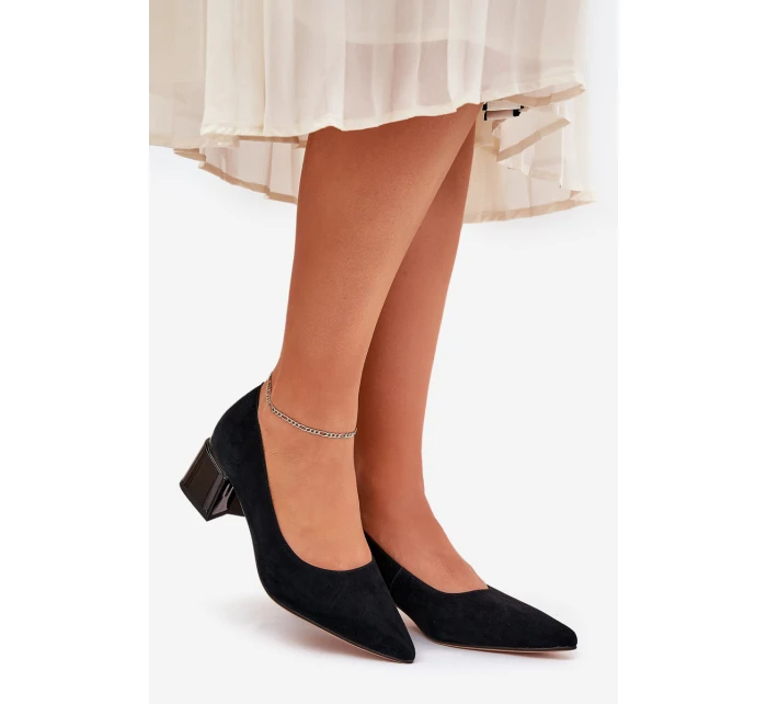 Semišové Hladké Lodičky S  Černé model 21686675 - VINCEZA