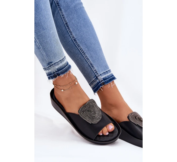 Kožené Dámské S Ozdobou Černé model 21698248 - S.Barski Kožené Dámské S Ozdobou Černé model 21698248 - S.Barski