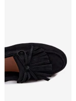 Dámské mokasíny s třásněmi černé model 21919027 - Boto