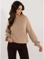 Sweter MI SW model 20535929 ciemny bezowy - FPrice Sweter MI SW model 20535929 ciemny bezowy - FPrice