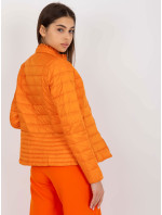 Oranžová prošívaná bunda bez kapuce