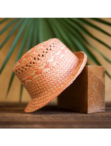 Unisex plážový klobouk cz21146-1 Béžovo-oranžová - Art Of Polo