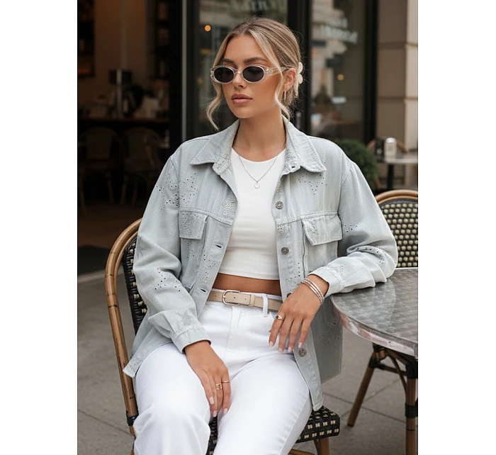 Dámská přechodná bunda v jedné velikosti ve světle šedé barvě STRASHINE FashionStreet TY4845