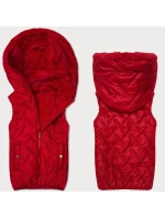 Červená dámská vesta s kožešinovou podšívkou S'West (B8252-404) Červená dámská vesta s kožešinovou podšívkou S'West (B8252-404)