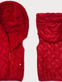 Červená dámská vesta s kožešinovou podšívkou model 21389974 - S'WEST