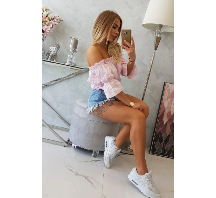 Pudrově růžová halenka