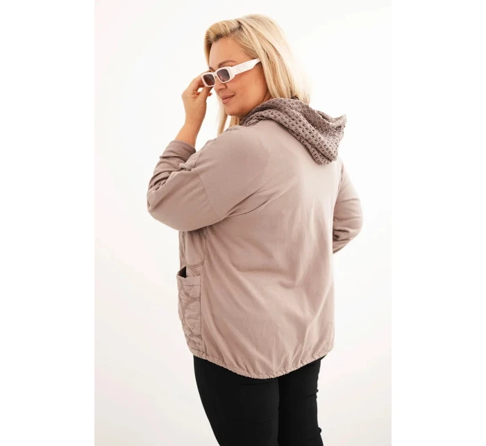 Dámská mikina Plus Size bavlněná na zip fango