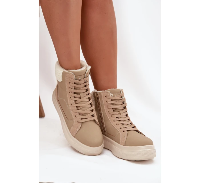 Zimní dámské boty s kožešinou model 21725163 Béžové - Lee Cooper