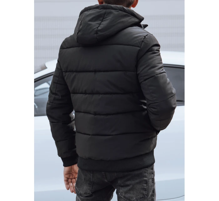 Pánská prošívaná zimní bunda s kapucí černá FashionStreet TX4831
