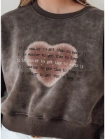 Dámská oversize mikina se srdcem DESSER graphite FashionStreet BY1464 Dámská oversize mikina se srdcem DESSER graphite FashionStreet BY1464