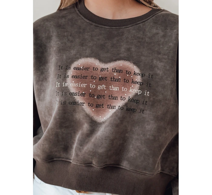 Dámská oversize mikina se srdcem DESSER graphite FashionStreet BY1464 Dámská oversize mikina se srdcem DESSER graphite FashionStreet BY1464