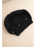 Dámská zimní čepice z vlny s ozdobnými krystaly K461 černá