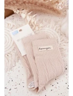 Teplé dámské ponožky s vlnou béžové