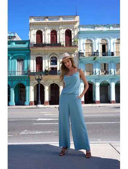 model 18383413 Kombinéza se špagetovými ramínky agave - Moe