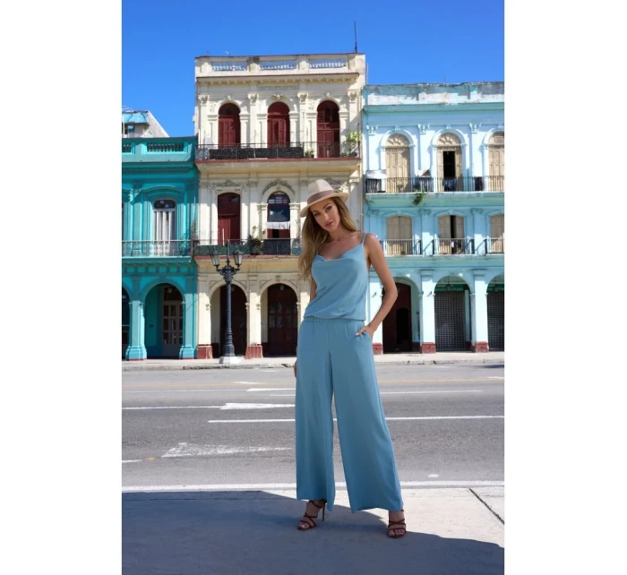 M737 Overal se špagetovými ramínky - agave