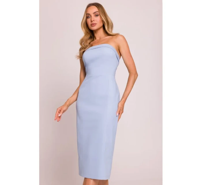 model 20970495 Džínové midi šaty světle modré - Moe