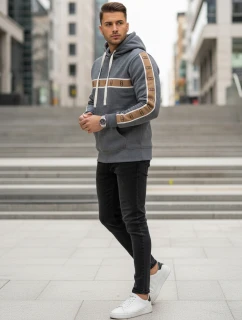 Pánská tmavě šedá mikina FashionStreet BX5936