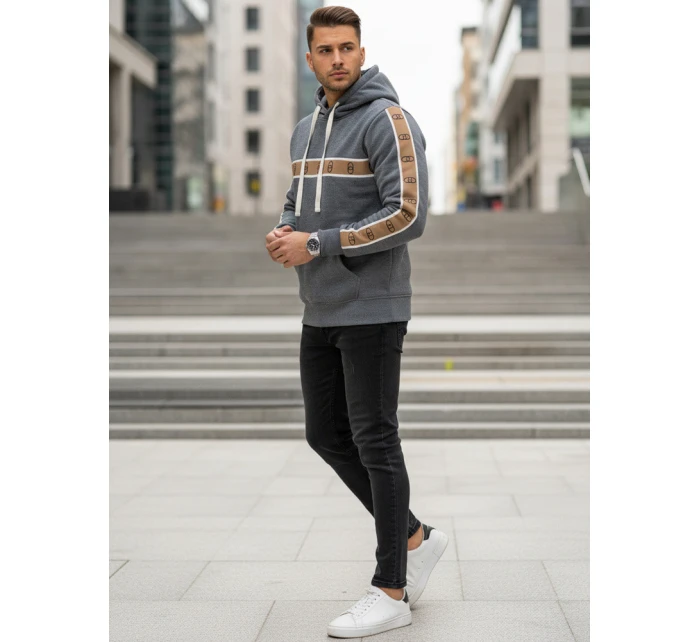 Pánská tmavě šedá mikina FashionStreet BX5936