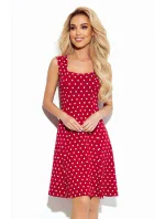 241-2 STELLA Šaty se skládaným výstřihem - kaštanové s pruhy