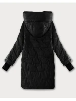 Černá dámská prošívaná bunda s úpletovými stahovacími lemy S'West (B8505-1)