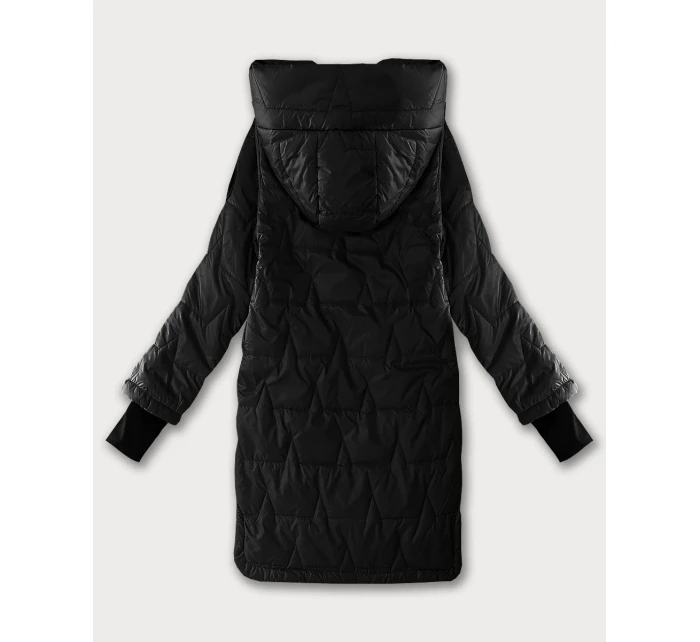 Černá dámská prošívaná bunda s úpletovými stahovacími lemy S'West (B8505-1)