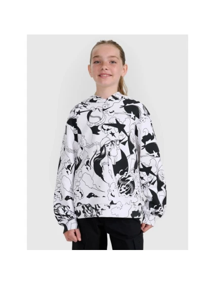 Dívčí tričko oversize s potiskem 4F 4FJRAW25TTSHF3069-90A