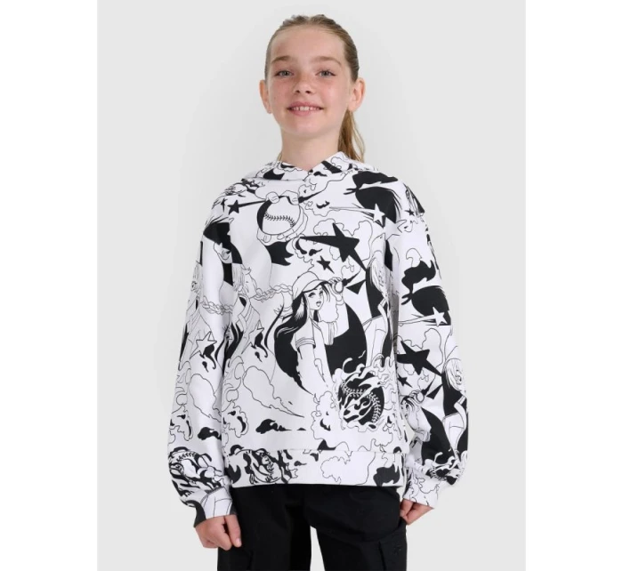 Dívčí tričko oversize s potiskem 4F 4FJRAW25TTSHF3069-90A