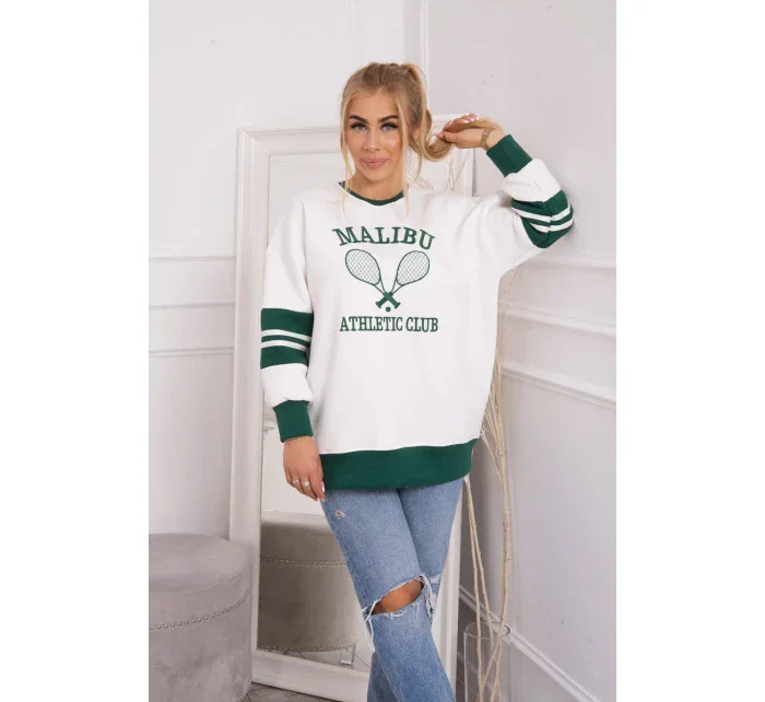 Zateplená mikina Malibu ecru+ tmavě zelená